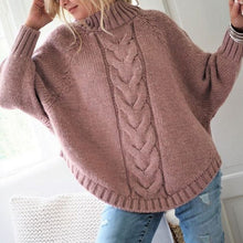 Load image into Gallery viewer, Women Top Harajuku Chic Sweater Autumn Office Lady Batwing Sleeve Yellow Sweater Jumpers Candy Color Loose Sweaters Twisted Pull