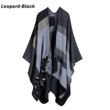 Load image into Gallery viewer, Blanket Scarf Fall Winter Thick Wrap Poncho Women Plaid Travel Shawl Imitation Cashmere Capes National Wind Fork Thicker Cloak