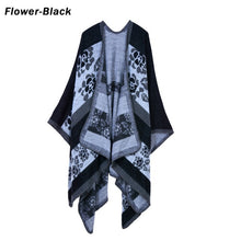 Load image into Gallery viewer, Blanket Scarf Fall Winter Thick Wrap Poncho Women Plaid Travel Shawl Imitation Cashmere Capes National Wind Fork Thicker Cloak