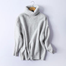 Load image into Gallery viewer, REJINAPYO Women Oversize Basic Knitted Turtleneck Sweater Female Solid Turtleneck Collar Pullovers Warm 2019 New Arrival