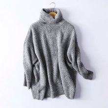 Load image into Gallery viewer, REJINAPYO Women Oversize Basic Knitted Turtleneck Sweater Female Solid Turtleneck Collar Pullovers Warm 2019 New Arrival
