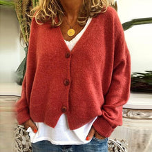 Load image into Gallery viewer, 15 Candy colors Cardigan Sweater Women Autumn Button Sweaters Female casual Loose Long Sleeve Knitted Sweater 2019 winter outfit