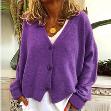 Load image into Gallery viewer, 15 Candy colors Cardigan Sweater Women Autumn Button Sweaters Female casual Loose Long Sleeve Knitted Sweater 2019 winter outfit