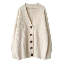 Load image into Gallery viewer, women sweater 2019 Harajuku chunky Knitted Cardigan Loose Single-breasted Solid Color Knit Cardigan Sweater Coat