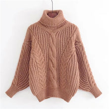 Load image into Gallery viewer, Turtleneck Sweater Women's Autumn Winter Pullover High Elasticity Knitted Casual Twist Warm Sweaters Long Sleeve Yellow sweater