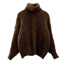 Load image into Gallery viewer, Turtleneck Sweater Women's Autumn Winter Pullover High Elasticity Knitted Casual Twist Warm Sweaters Long Sleeve Yellow sweater