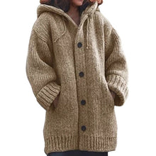 Load image into Gallery viewer, MoneRffi Autumn Winter Women Long Cardigan Solid Oversized Hooded Cardigans Female Keep Warm Sweater Loose Wool Knitted Coat