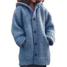 Load image into Gallery viewer, MoneRffi Autumn Winter Women Long Cardigan Solid Oversized Hooded Cardigans Female Keep Warm Sweater Loose Wool Knitted Coat