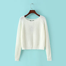 Load image into Gallery viewer, Autumn winter new 2018 crop sweater casual sexy women sweaters and pullovers knitted jumpers short basic solid slim pull femme
