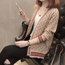 Load image into Gallery viewer, Danjeaner Korean Style Single Breasted Cardigans Womens Sweaters 2018 Winter V-Neck Long Sleeve Fashionable Printed Knitwear