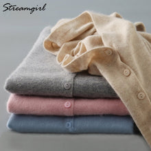 Load image into Gallery viewer, Knitted Cardigan Women Cashmere Wool Female Cardigans Short Black Cardigan Plus Size 2019 Cardigans Big Size Women Tops Spring