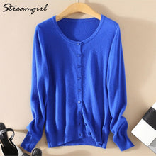 Load image into Gallery viewer, Knitted Cardigan Women Cashmere Wool Female Cardigans Short Black Cardigan Plus Size 2019 Cardigans Big Size Women Tops Spring