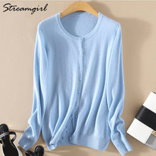 Load image into Gallery viewer, Knitted Cardigan Women Cashmere Wool Female Cardigans Short Black Cardigan Plus Size 2019 Cardigans Big Size Women Tops Spring