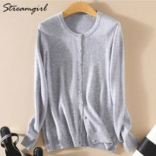 Load image into Gallery viewer, Knitted Cardigan Women Cashmere Wool Female Cardigans Short Black Cardigan Plus Size 2019 Cardigans Big Size Women Tops Spring