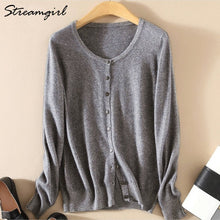 Load image into Gallery viewer, Knitted Cardigan Women Cashmere Wool Female Cardigans Short Black Cardigan Plus Size 2019 Cardigans Big Size Women Tops Spring