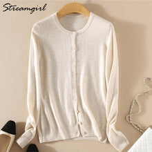 Load image into Gallery viewer, Knitted Cardigan Women Cashmere Wool Female Cardigans Short Black Cardigan Plus Size 2019 Cardigans Big Size Women Tops Spring
