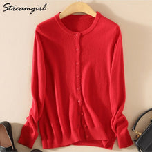 Load image into Gallery viewer, Knitted Cardigan Women Cashmere Wool Female Cardigans Short Black Cardigan Plus Size 2019 Cardigans Big Size Women Tops Spring