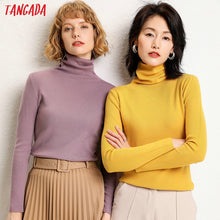 Load image into Gallery viewer, Tangada winter fashion women solid turtleneck sweater female long sleeve chic elegant ladies jumpers sweater pull femme AQJ02
