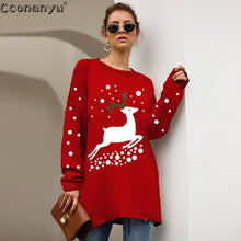 Load image into Gallery viewer, 2019 Autumn winter clothing ladies long sweater fashion womens loose pullovers and sweaters leopard print knitted sweater
