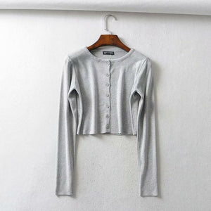 Fall 2019 Knitted Cardigan Button Up Korean Cute Sweaters Cropped Cardigan Women Kawaii Crop Sweater Knitting Top Streetwear