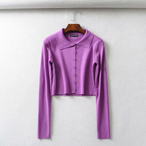 Fall 2019 Knitted Cardigan Button Up Korean Cute Sweaters Cropped Cardigan Women Kawaii Crop Sweater Knitting Top Streetwear