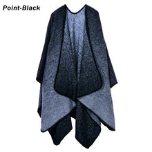 Load image into Gallery viewer, Blanket Scarf Fall Winter Thick Wrap Poncho Women Plaid Travel Shawl Imitation Cashmere Capes National Wind Fork Thicker Cloak
