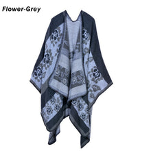 Load image into Gallery viewer, Blanket Scarf Fall Winter Thick Wrap Poncho Women Plaid Travel Shawl Imitation Cashmere Capes National Wind Fork Thicker Cloak
