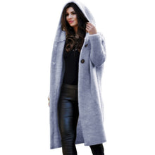 Load image into Gallery viewer, Long Cardigan Women Autumn Winter Solid Oversized Hooded Cardigans Female Keep Warm Sweater Loose Wool Knitted Coat
