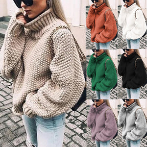 Bonjean Knitted Tops Jumper Autumn Winter Casual Pullovers Sweaters Women Thick Women Long Sleeve Big Loose Sweater Girls