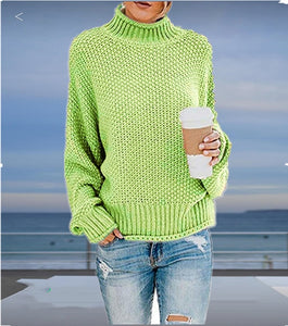 Bonjean Knitted Tops Jumper Autumn Winter Casual Pullovers Sweaters Women Thick Women Long Sleeve Big Loose Sweater Girls