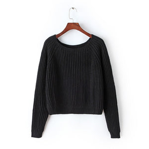 Autumn winter new 2018 crop sweater casual sexy women sweaters and pullovers knitted jumpers short basic solid slim pull femme